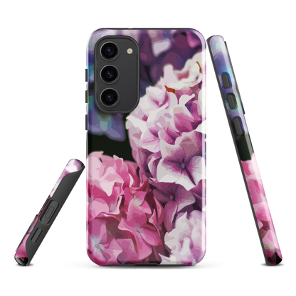 'Hydrangea' Samsung Galaxy S23 Plus tough phone case - protective glossy case NZ Australia