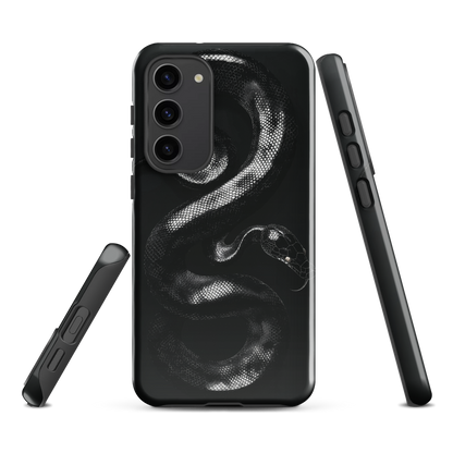 'Black Python' Samsung Galaxy S23 Plus tough phone case - protective glossy case NZ Australia