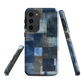 Indigo patchwork phone case | Textured blue design NZ