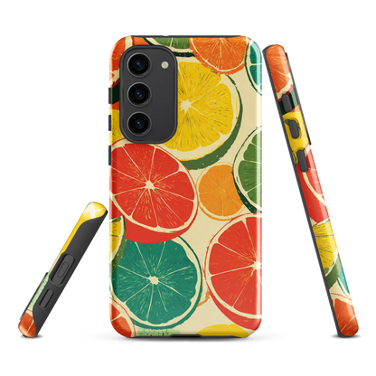 'Citrus Pop' Samsung Galaxy S23 Plus tough phone case - protective glossy case NZ Australia