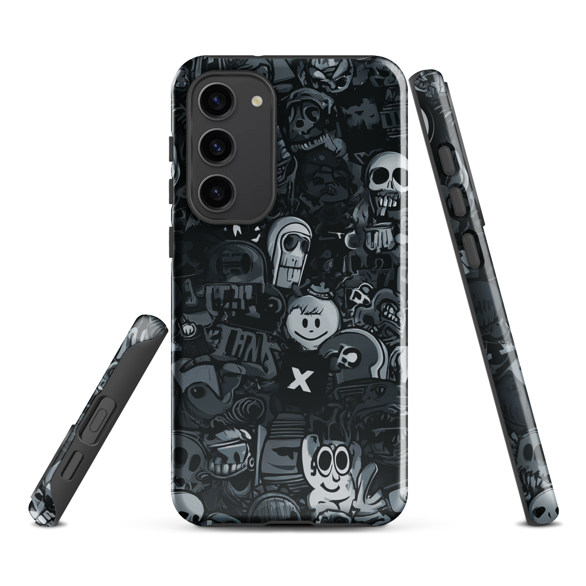 Midnight stickers phone case | Dark graphic collage NZ
