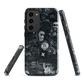 Midnight stickers phone case | Dark graphic collage NZ