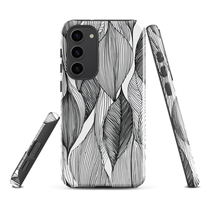 'Botanical Lines' Samsung Galaxy S23 Plus tough phone case - protective glossy case NZ Australia
