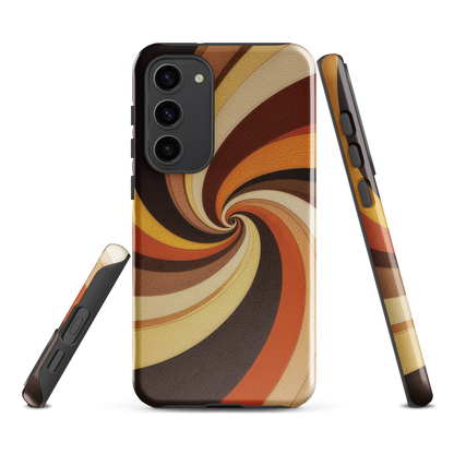 'Golden Swirl' Samsung Galaxy S23 Plus tough phone case - protective glossy case NZ Australia