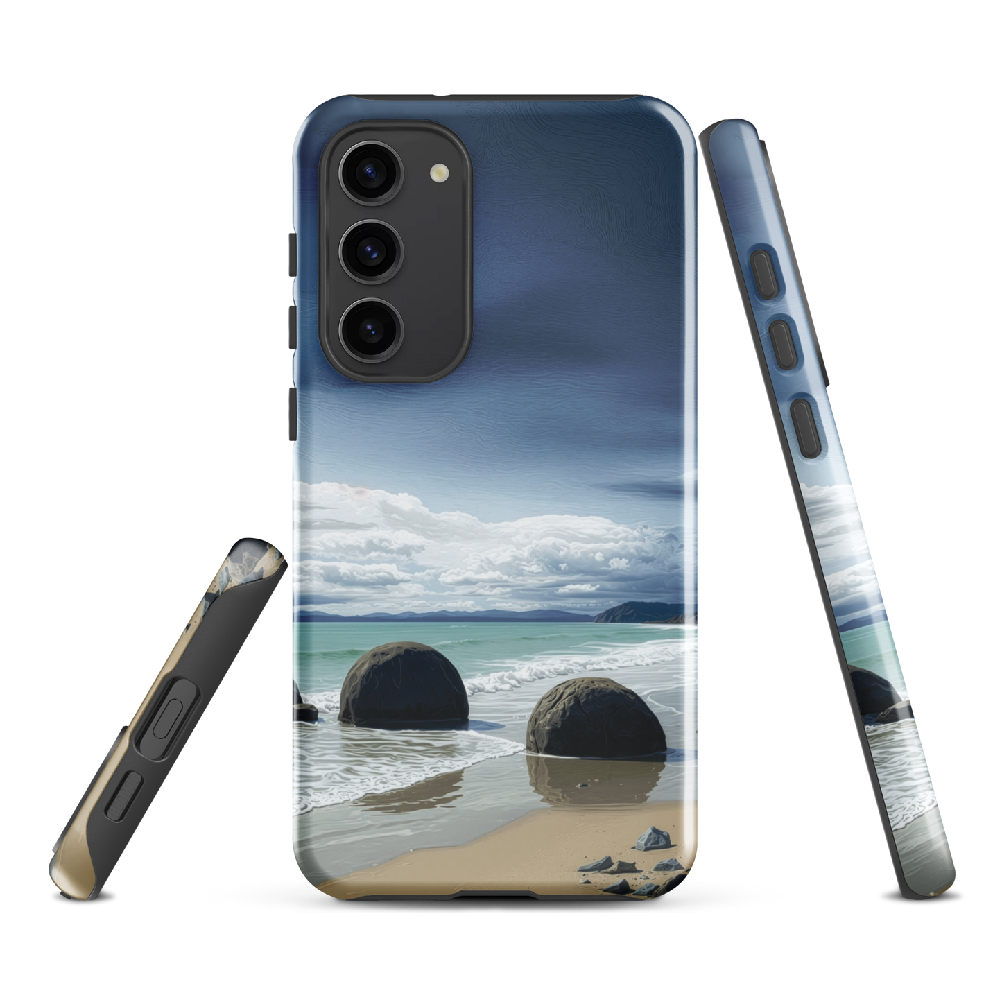 'Moeraki Boulders' Samsung Galaxy S23 Plus tough phone case - protective glossy case NZ Australia