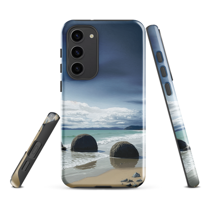 'Moeraki Boulders' Samsung Galaxy S23 Plus tough phone case - protective glossy case NZ Australia