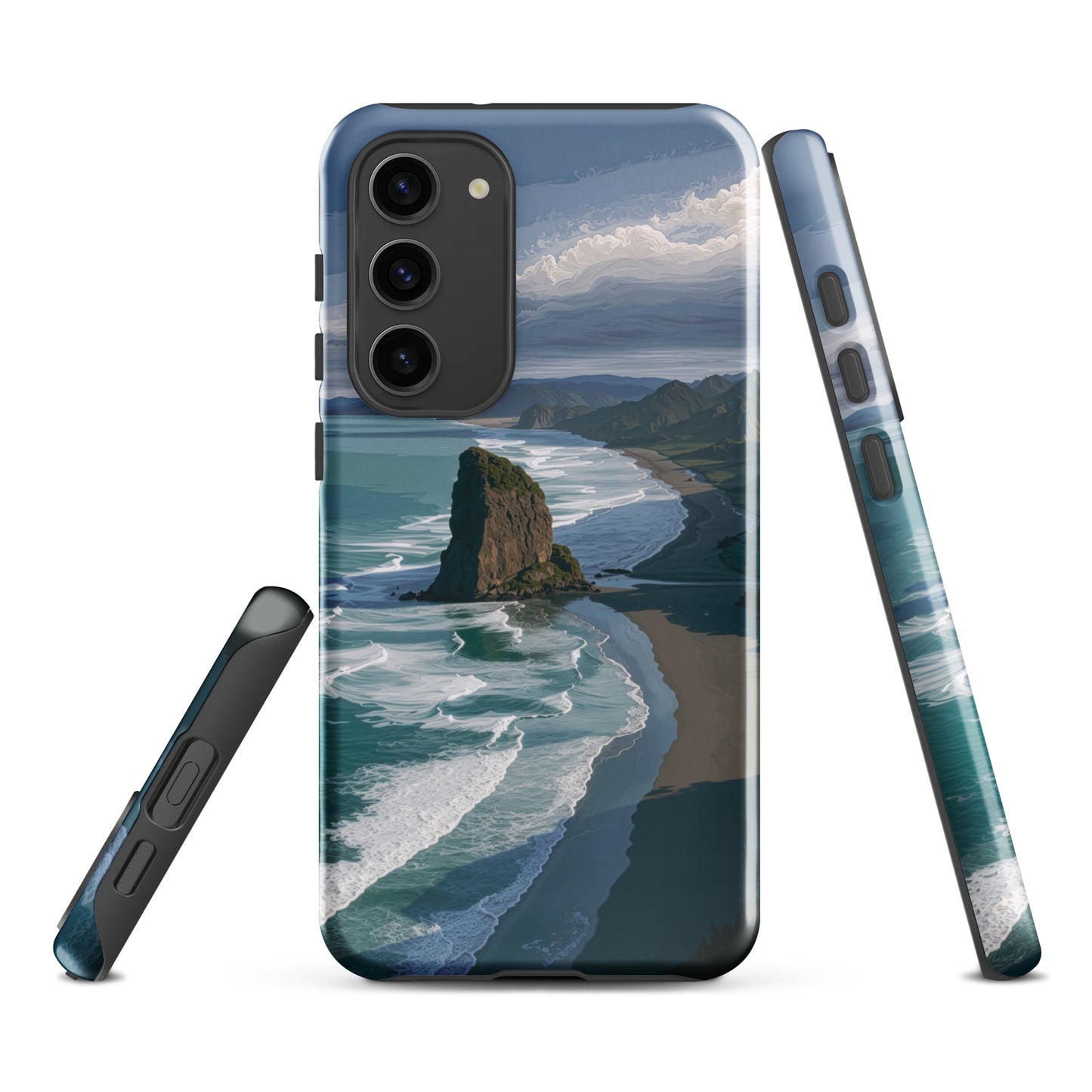 'Piha Beach' Samsung Galaxy S23 Plus tough phone case - protective glossy case NZ Australia