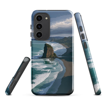 'Piha Beach' Samsung Galaxy S23 Plus tough phone case - protective glossy case NZ Australia