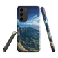 Te Mata Peak designer phone case with Hawke’s Bay cliffs, rolling green hills and dramatic swirling sky