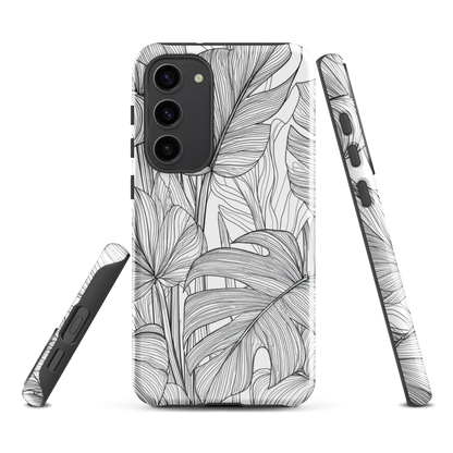 'Tropical Lines' Samsung Galaxy S23 Plus tough phone case - protective glossy case NZ Australia