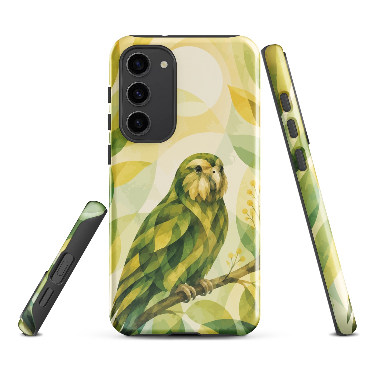 'Kakapo' Samsung Galaxy S23 Plus tough phone case - protective glossy case NZ Australia