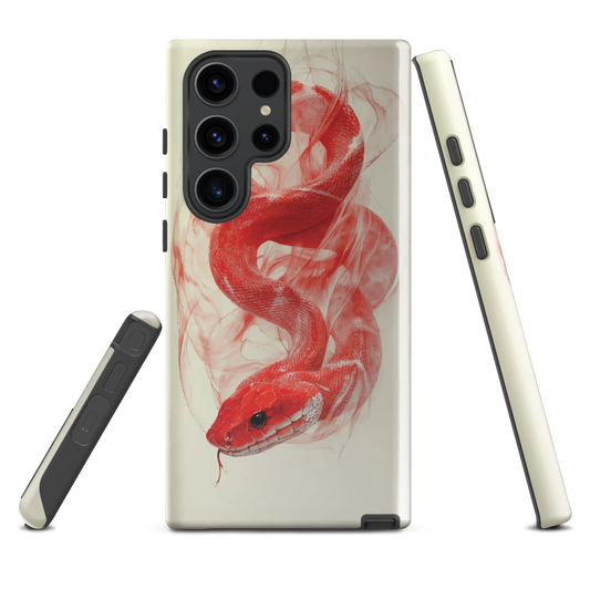 'Red Snake' Samsung Galaxy S23 Ultra tough phone case - protective glossy case NZ Australia