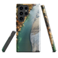 Phone case with aerial riverbend artwork and earthy tones, designed by New Zealand artist Ben Hart.