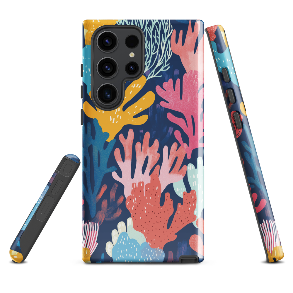'Coral Reef' Samsung Galaxy S23 Ultra tough phone case - protective glossy case NZ Australia