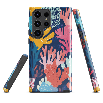'Coral Reef' Samsung Galaxy S23 Ultra tough phone case - protective glossy case NZ Australia