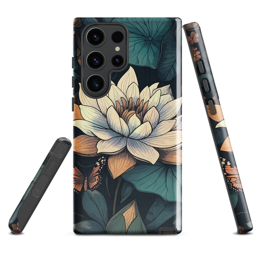 'Water Lily' Samsung Galaxy S23 Ultra tough phone case - protective glossy case NZ Australia