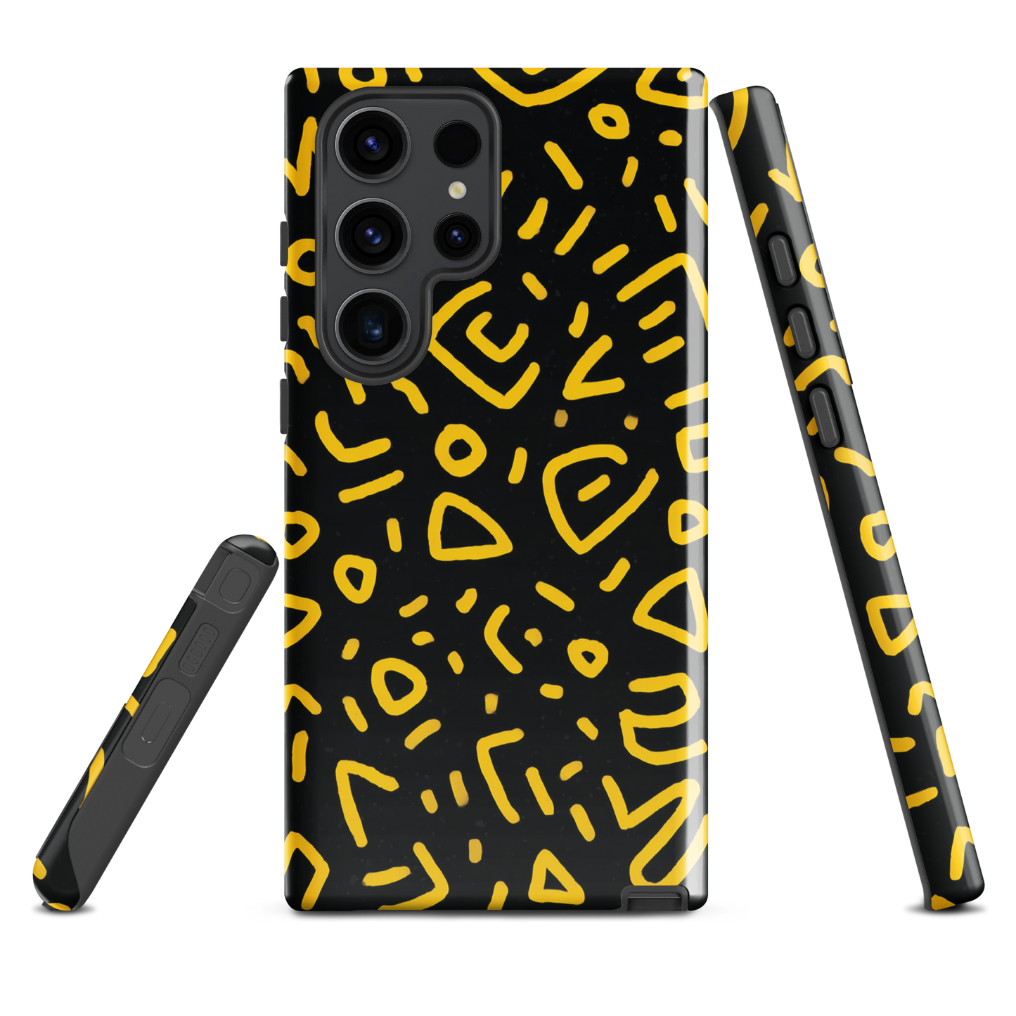 'Retro Scribbles' Samsung Galaxy S23 Ultra tough phone case - protective glossy case NZ Australia