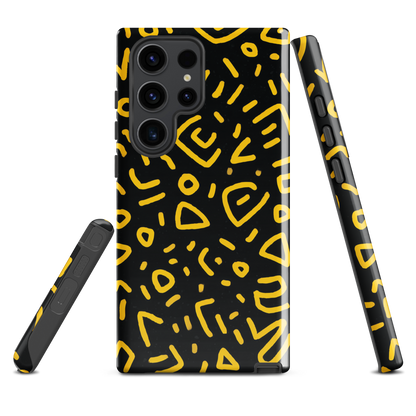 'Retro Scribbles' Samsung Galaxy S23 Ultra tough phone case - protective glossy case NZ Australia