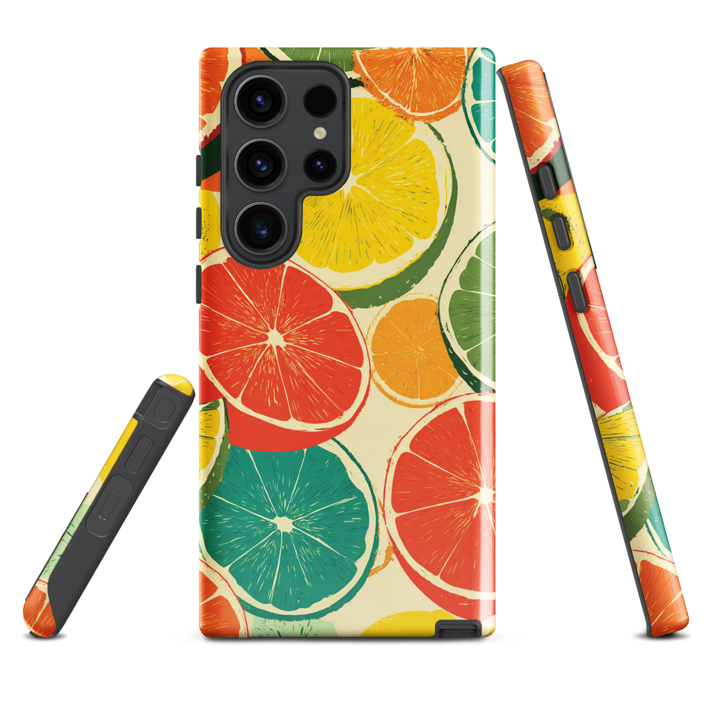 'Citrus Pop' Samsung Galaxy S23 Ultra tough phone case - protective glossy case NZ Australia