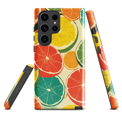 'Citrus Pop' Samsung Galaxy S23 Ultra tough phone case - protective glossy case NZ Australia