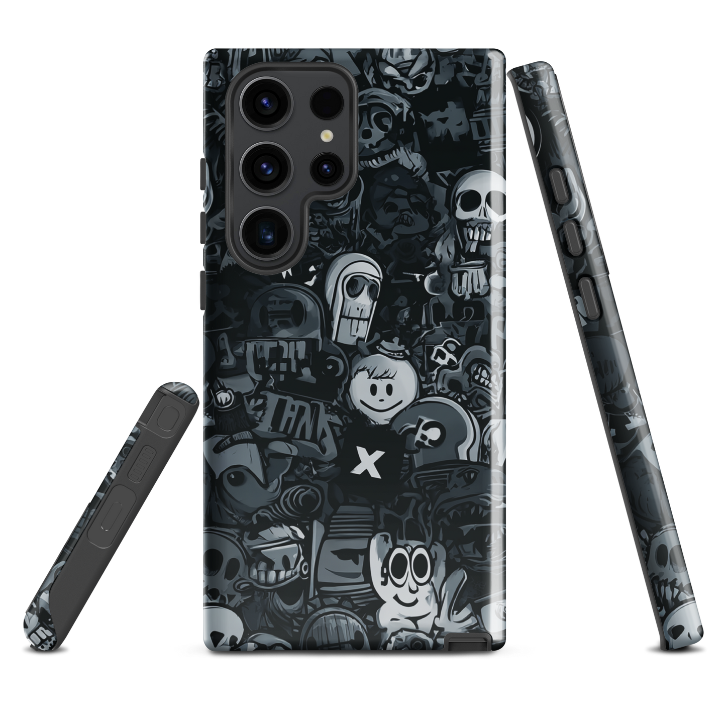 Midnight stickers phone case | Dark graphic collage NZ