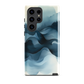 A calming abstract landscape phone case inspired by quiet valleys and soft blue tones.