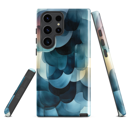 'Blue Forms' Samsung Galaxy S23 Ultra tough phone case - protective glossy case NZ Australia
