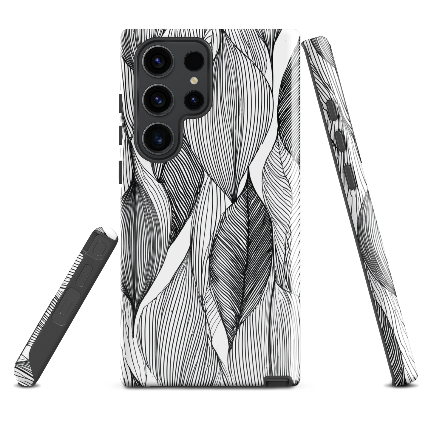 'Botanical Lines' Samsung Galaxy S23 Ultra tough phone case - protective glossy case NZ Australia