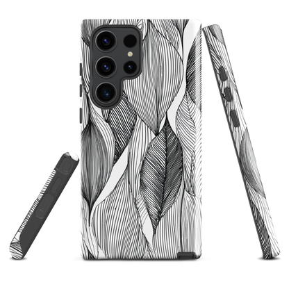 'Botanical Lines' Samsung Galaxy S23 Ultra tough phone case - protective glossy case NZ Australia