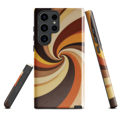 'Golden Swirl' Samsung Galaxy S23 Ultra tough phone case - protective glossy case NZ Australia