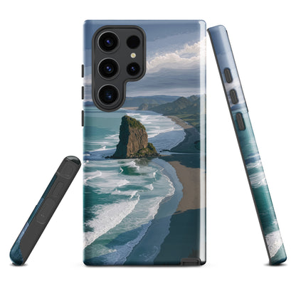 'Piha Beach' Samsung Galaxy S23 Ultra tough phone case - protective glossy case NZ Australia