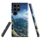 Te Mata Peak designer phone case with Hawke’s Bay cliffs, rolling green hills and dramatic swirling sky