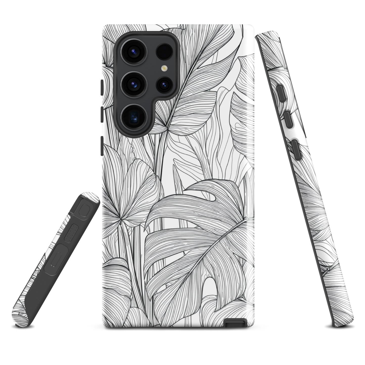 'Tropical Lines' Samsung Galaxy S23 Ultra tough phone case - protective glossy case NZ Australia