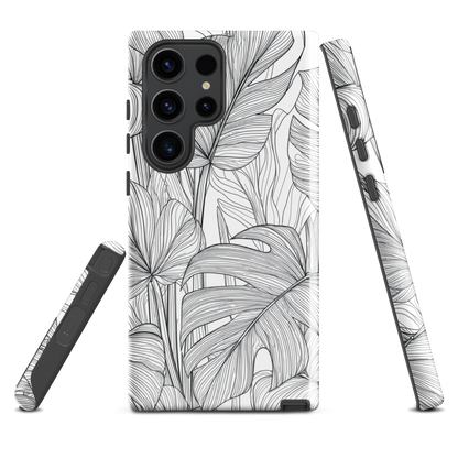 'Tropical Lines' Samsung Galaxy S23 Ultra tough phone case - protective glossy case NZ Australia