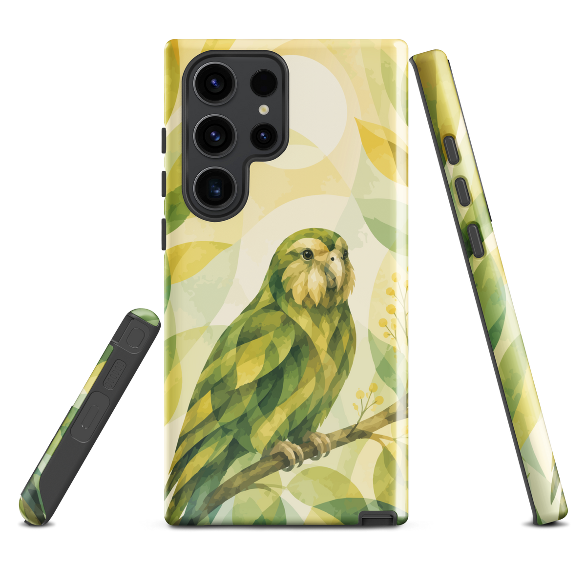 'Kakapo' Samsung Galaxy S23 Ultra tough phone case - protective glossy case NZ Australia