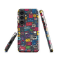 'Arcade' Samsung case, featuring a vibrant collage of hand-drawn controllers in bold, vintage-inspired colours. From electric blue and hot pink to classic black and yellow
