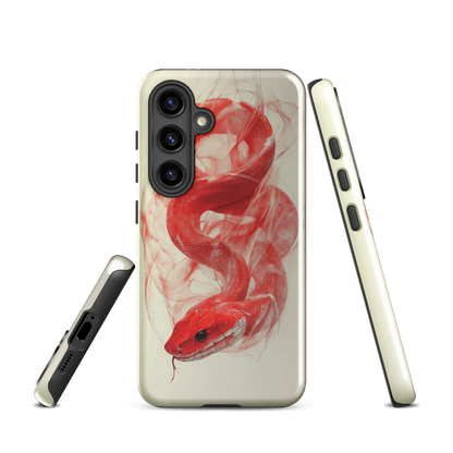 'Red Snake' Samsung Galaxy S24 tough phone case - protective glossy case NZ Australia