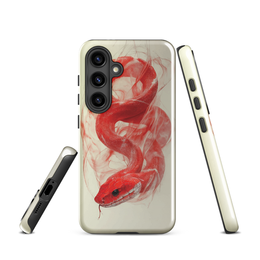 'Red Snake' Samsung Galaxy S24 tough phone case - protective glossy case NZ Australia