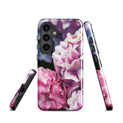 'Hydrangea' Samsung Galaxy S24 tough phone case - protective glossy case NZ Australia