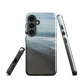 Phone case with a scenic photo of Riversdale Beach and ocean waves.