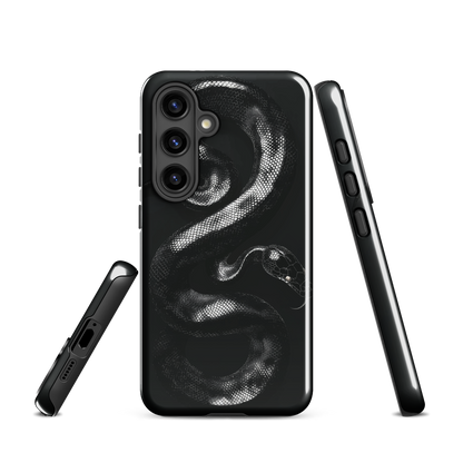 'Black Python' Samsung Galaxy S24 tough phone case - protective glossy case NZ Australia