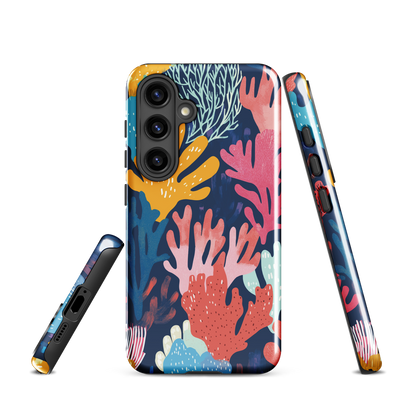 'Coral Reef' Samsung Galaxy S24 tough phone case - protective glossy case NZ Australia