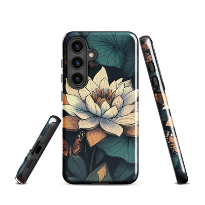 'Water Lily' Samsung Galaxy S24 tough phone case - protective glossy case NZ Australia