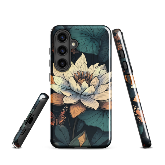 'Water Lily' Samsung Galaxy S24 tough phone case - protective glossy case NZ Australia