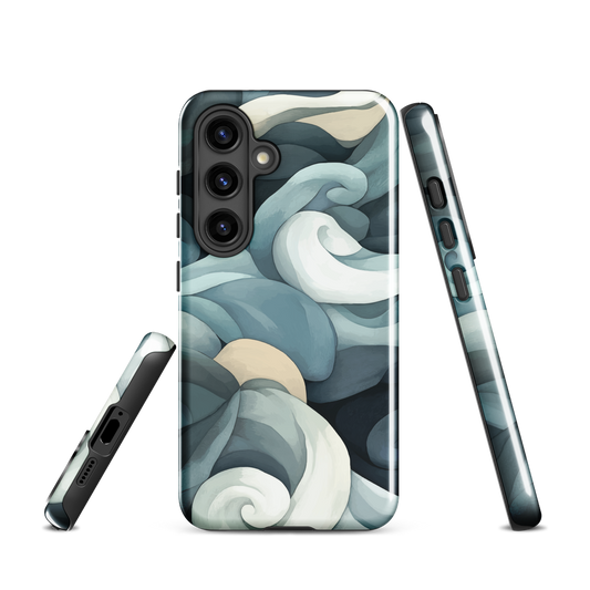'Ebb and Flow' Samsung Galaxy S24 tough phone case - protective glossy case NZ Australia