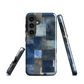 Indigo patchwork phone case | Textured blue design NZ