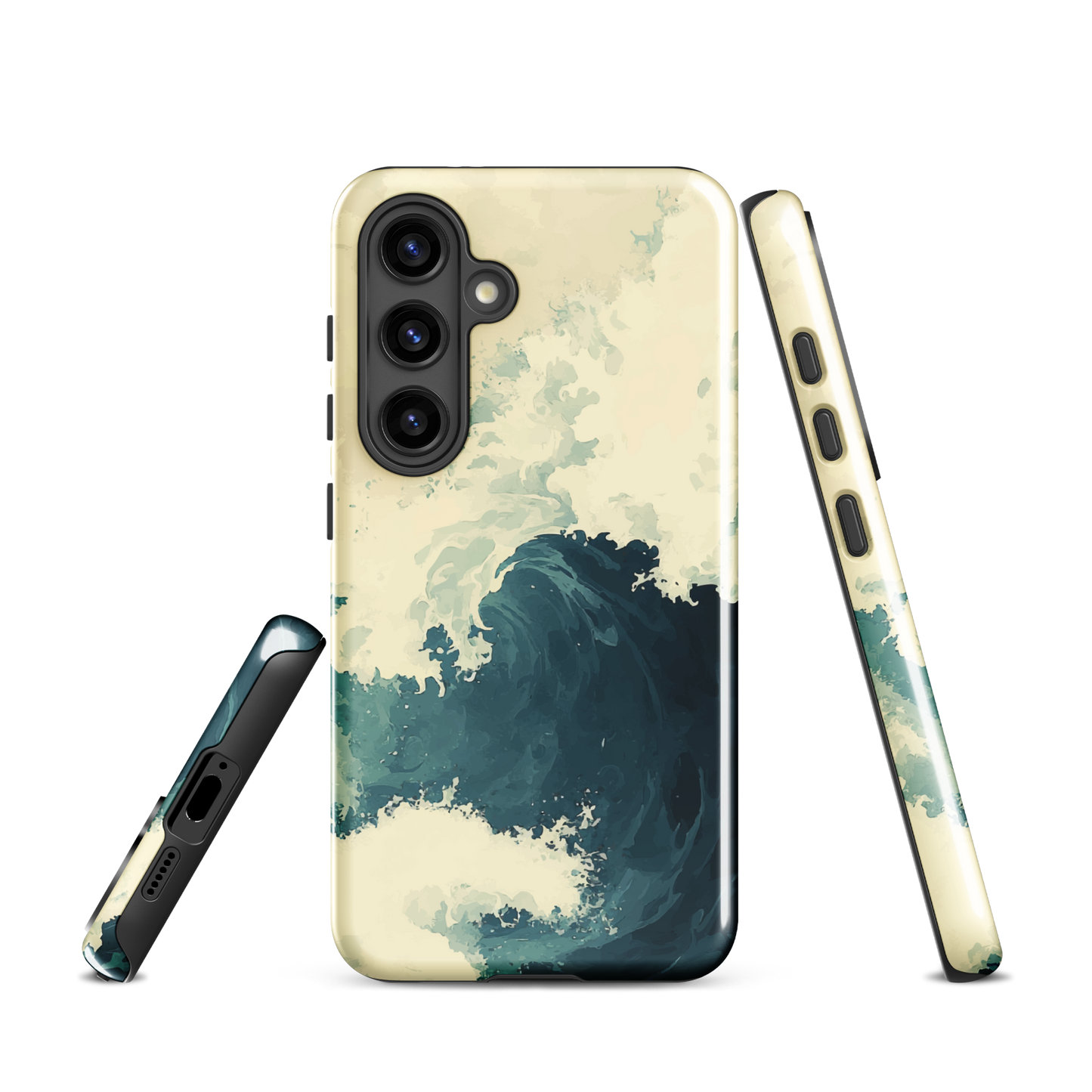'Rising Swell' Samsung Galaxy S24 tough phone case - protective glossy case NZ Australia