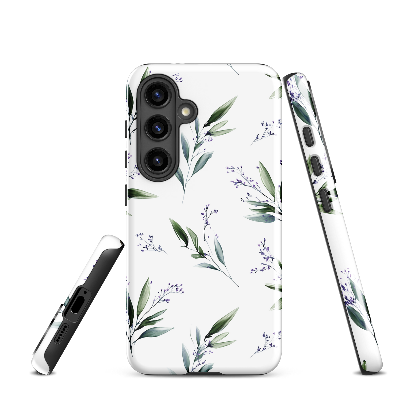'Botanical Sprigs' Samsung Galaxy S24 tough phone case - protective glossy case NZ Australia