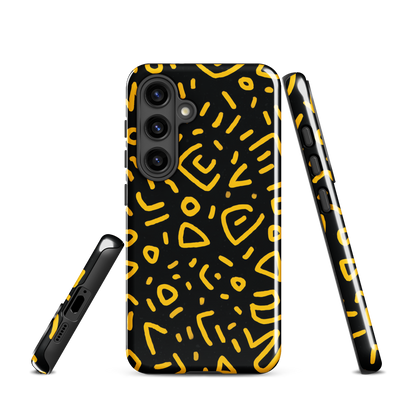 'Retro Scribbles' Samsung Galaxy S24 tough phone case - protective glossy case NZ Australia