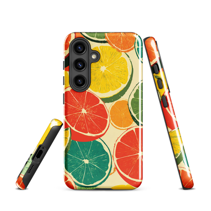 'Citrus Pop' Samsung Galaxy S24 tough phone case - protective glossy case NZ Australia